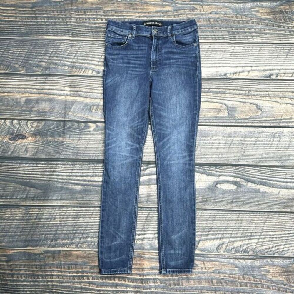 Express Women's Jeans Leggings High Rise Size 4 Medium Wash Cotton Blend Stretch
